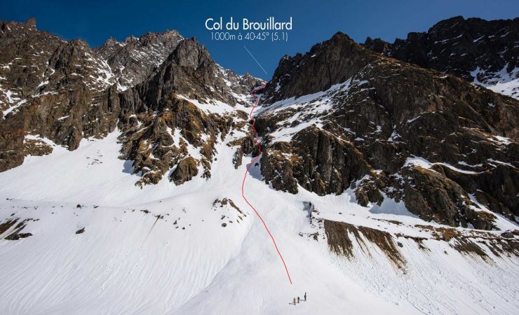 Col du Brouillard (3288m), couloir Sud Ouest (voie du 1894)