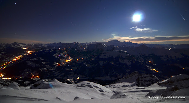 La Tournette (2351m) à skis sous la pleine lune