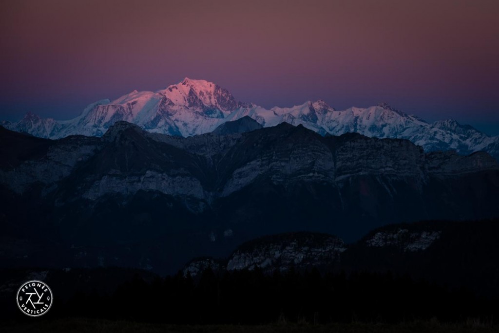 Coucher de soleil rose Mont-Blanc