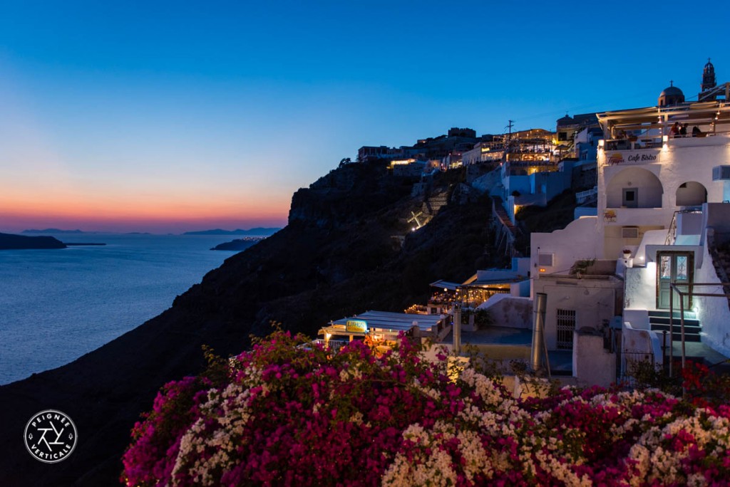 Coucher de soleil sur Santorin, depuis Fira