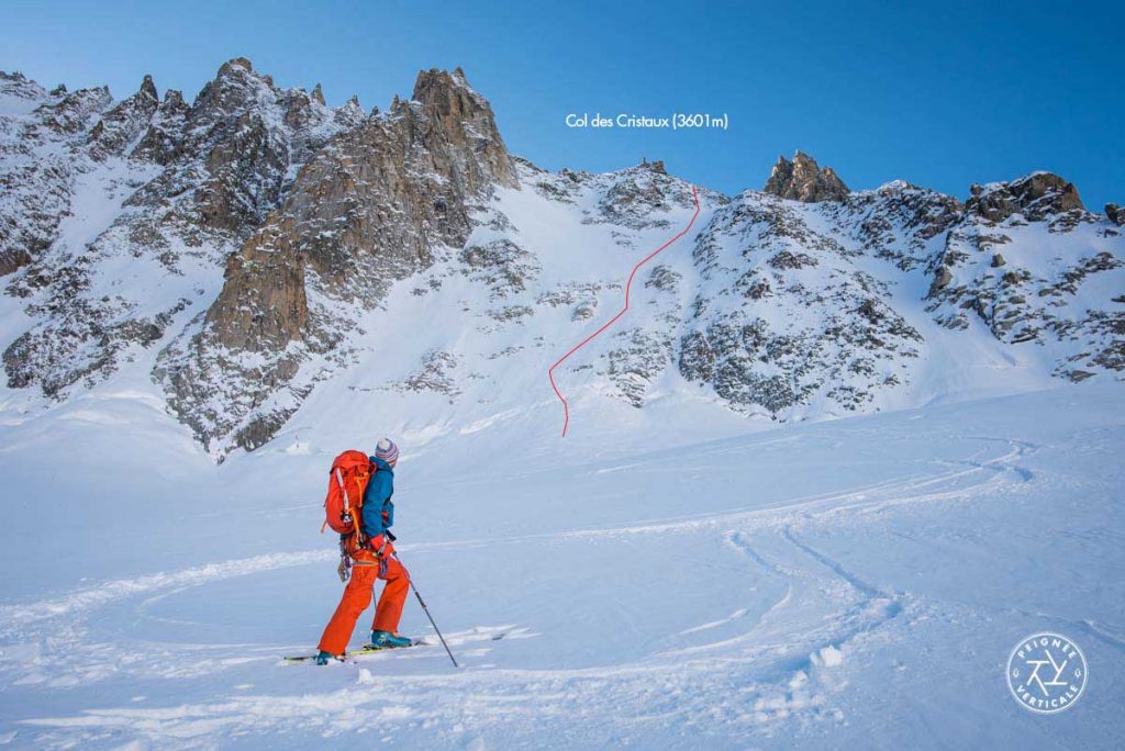 Itinéraire choisi dans le col des Cristaux