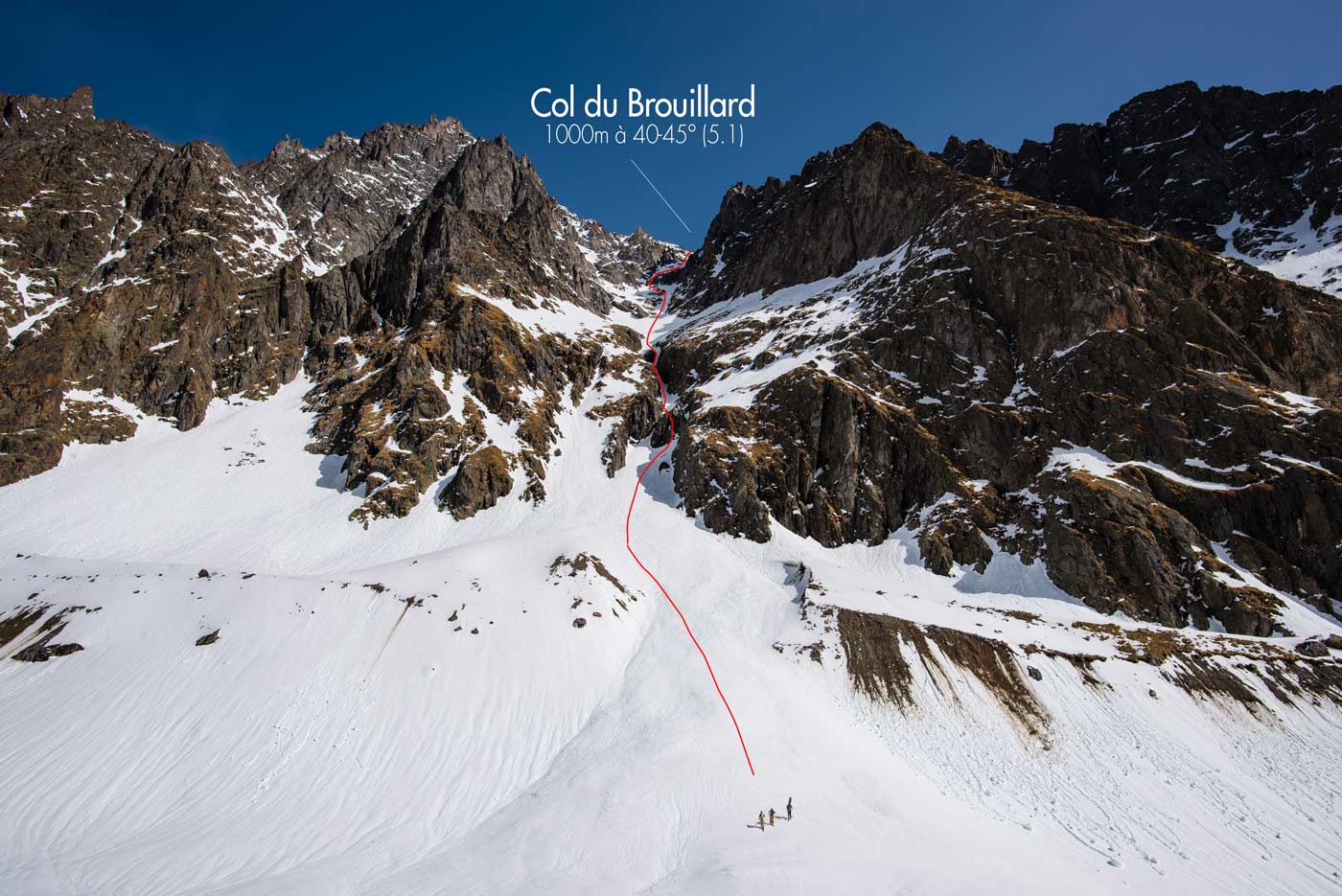 Col du Brouillard (3288m), couloir Sud Ouest (voie du 1894)