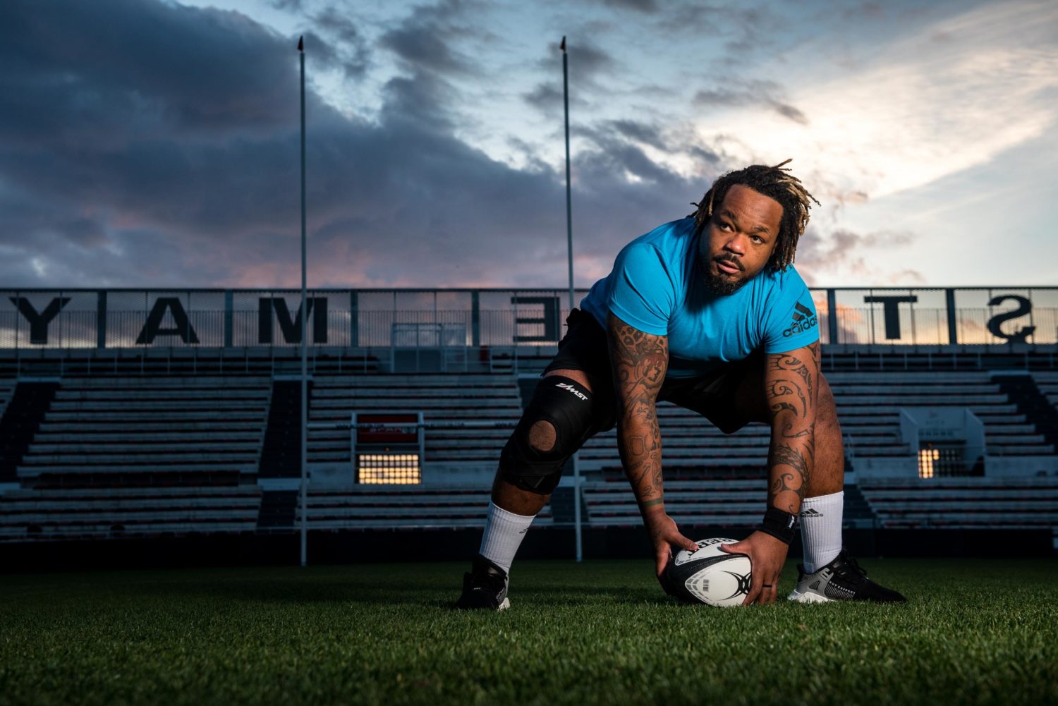 Shooting produit ZAMST avec Mathieu Bastareaud