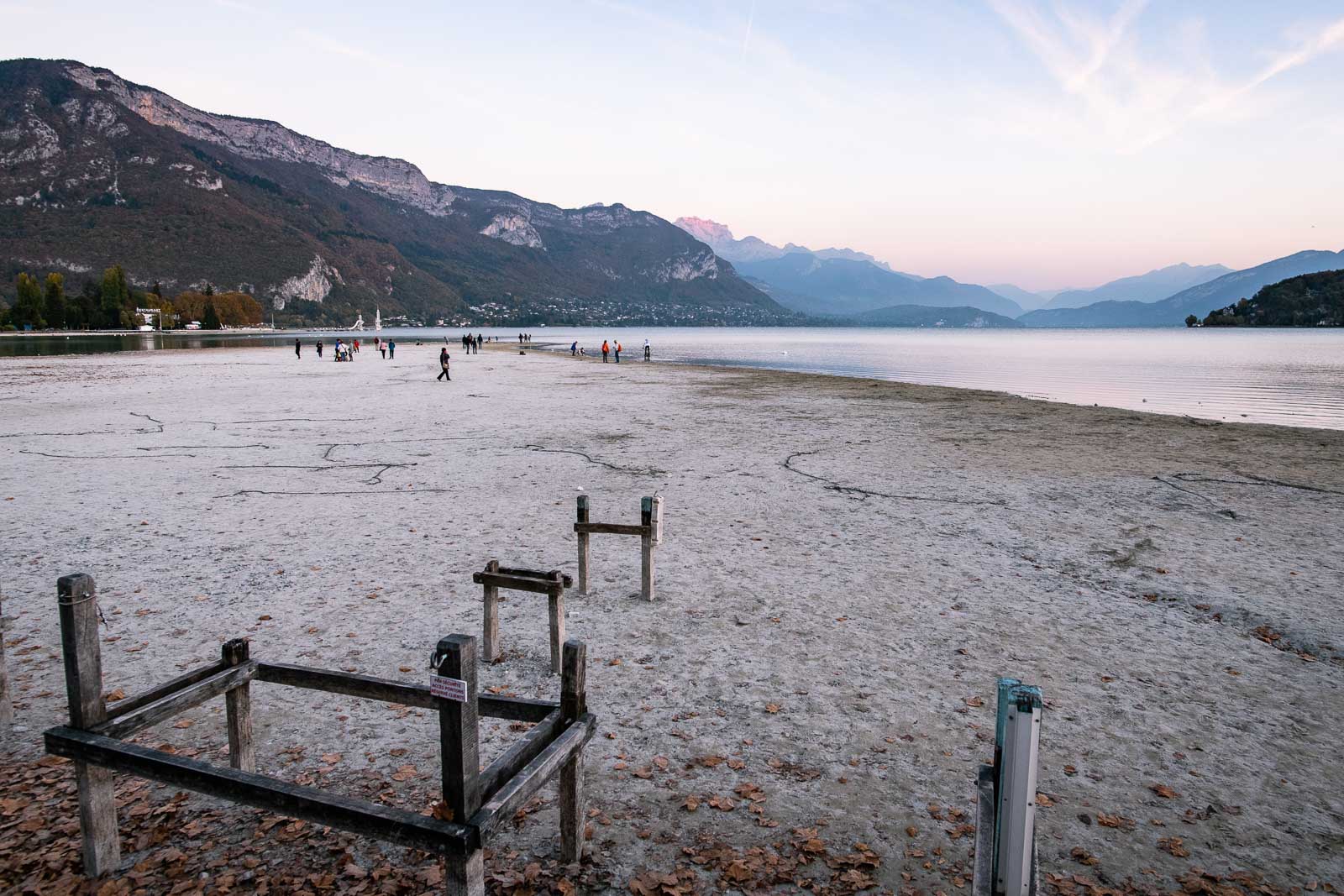 Été 2018 : le Lac d’Annecy à marée basse
