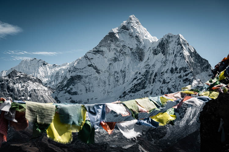 Vue sur l'Ama Dablam très convoité des alpinistes, Népal. Format paysage.