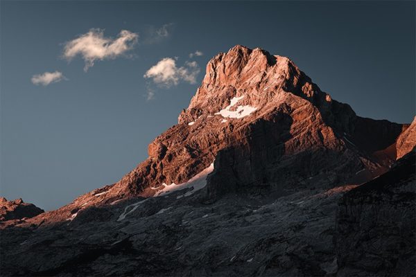 Fin de journée sur la reine des Aravis (2750m), France. Format paysage.