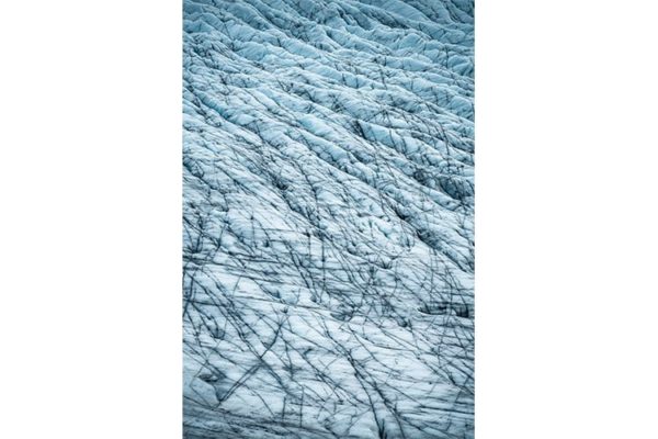 Détail d'un glacier, Islande. Format portrait.